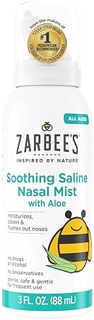 ZARBEE S SOOTHING SALINE NASAL MIST WITH ALOE MOISTURIZES CLEARS NASAL PASSAGES, DRUG-FREE, 3 OZ
