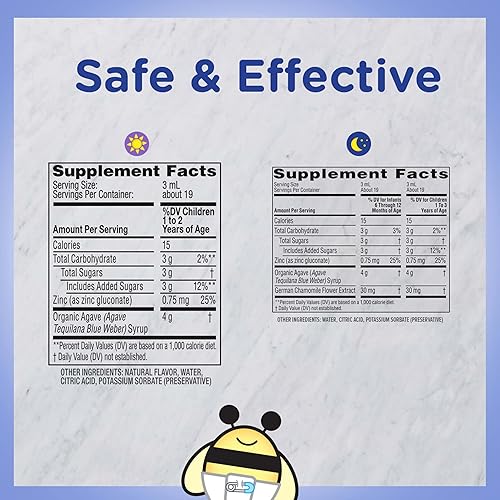 ZARBEES BABY DAY NIGHT COUGH SYRUP 2X2OZ WITH ORGANIC AGAVE, ZINC, GRAPE CHAMOMILE