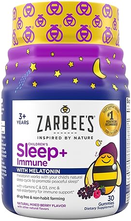 ZARBEES SLEEP IMMUNE SUPPORT GUMMIES, 30 COUNT NATURAL VITAMINS FOR RESTFUL SLEEP IMMUNITY