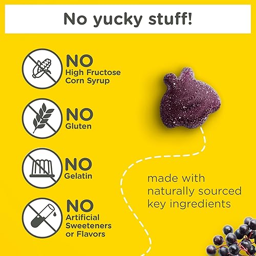 ZARBEE S KIDS ELDERBERRY GUMMIES WITH VITAMINS A, C, D3, E ZINC IMMUNE SUPPORT, 42 CT