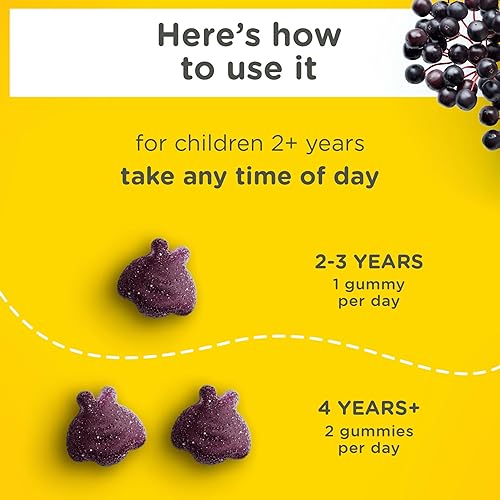 ZARBEE S KIDS ELDERBERRY GUMMIES WITH VITAMINS A, C, D3, E ZINC IMMUNE SUPPORT, 42 CT