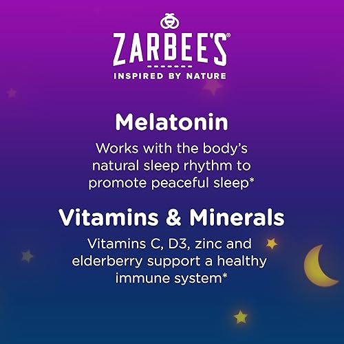ZARBEES SLEEP IMMUNE SUPPORT GUMMIES, 30 COUNT NATURAL VITAMINS FOR KIDS ADULTS