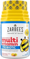 ZARBEES KIDS DAILY MULTIVITAMIN PROBIOTIC GUMMIES WITH A, B, C, D, E ZINC 70 COUNT