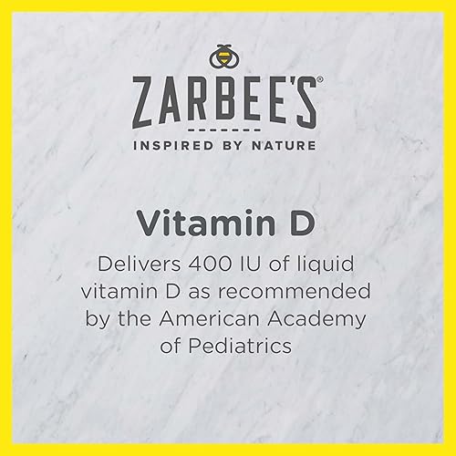 ZARBEES INFANT VITAMIN D DROPS 400IU, BABY TODDLER SUPPLEMENT WITH DROPPER, 0.47 FL OZ