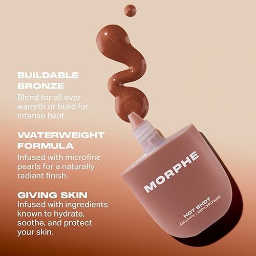 MORPHE HOT SHOT SUN BRONZING DROPS - LIQUID BRONZER WITH NIACINAMIDE FOR RADIANT SKIN, RICH BEACH