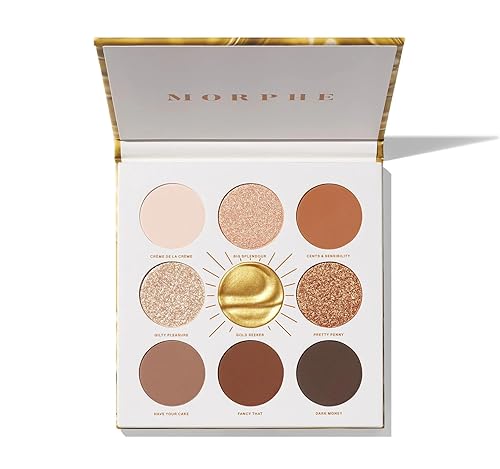 MORPHE GOLD SEEKER EYESHADOW PALETTE BROWN GOLD MATTE, SHIMMER FOIL FINISHES, 0.35 OZ