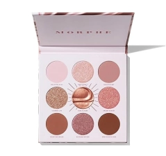 MORPHE ROSE TO FAME 9-PAN METALLIC EYE PALETTE MAUVE PINK MATTES, SHIMMERS FOIL FINISH