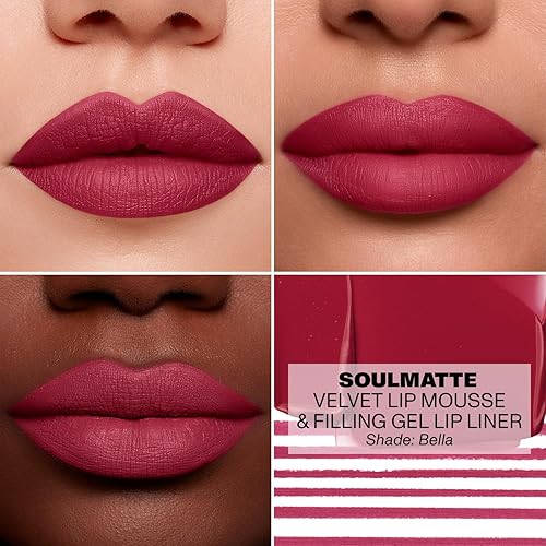 MORPHE SOULMATTE GEL LIP LINER BELLA CREAMY MATTE LIP PENCIL WITH ALMOND TEA SEED OIL