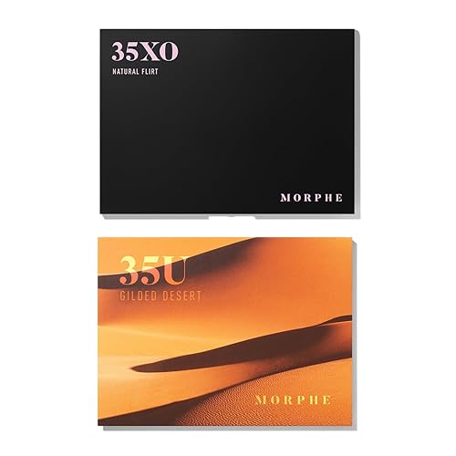 MORPHE 35XO 35U EYESHADOW PALETTES NATURAL FLIRT GILDED DESERT, BLENDABLE, 2-PACK