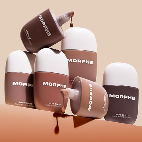 MORPHE HOT SHOT SUN BRONZING DROPS WITH NIACINAMIDE HYDRATING LIQUID BRONZER, RICH BEACH