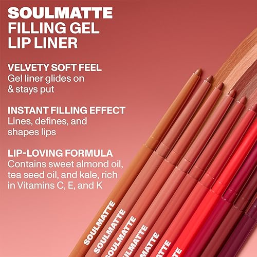 MORPHE SOULMATTE GEL LIP LINER - CREAMY MATTE LIP PENCIL WITH ALMOND TEA SEED OIL, LONG-LASTING