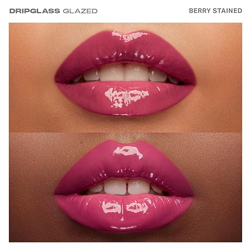 MORPHE DRIPGLASS LIP GLOSS BERRY STAINED HIGH SHINE, NONSTICKY, SQUALANE VITAMIN E, 0.13 OZ