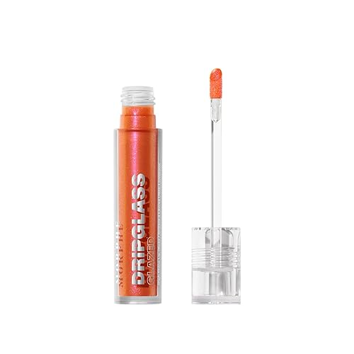 MORPHE DRIPGLASS LIP GLOSS PEACH PRISM HIGH SHINE, NONSTICKY, SQUALANE VITAMIN E, 0.13OZ