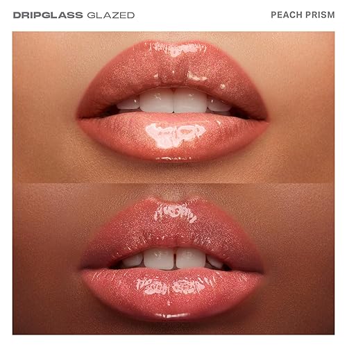 MORPHE DRIPGLASS LIP GLOSS PEACH PRISM HIGH SHINE, NONSTICKY, SQUALANE VITAMIN E, 0.13OZ