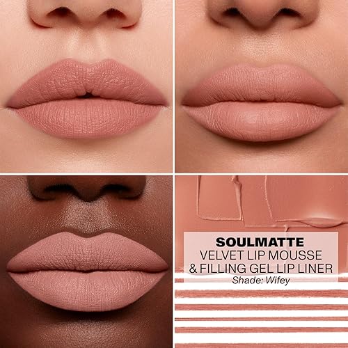 MORPHE SOULMATTE VELVET LIP MOUSSE WIFEY LONG-LASTING MATTE LIPSTICK WITH VITAMIN E, 0.13OZ