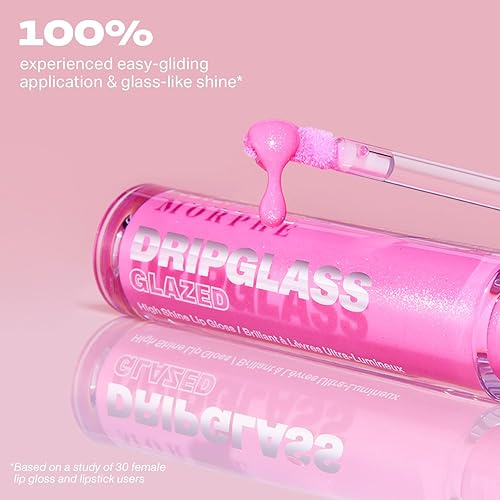 MORPHE DRIPGLASS LIP GLOSS PINK MIRROR HIGH SHINE, NONSTICKY, SQUALANE VITAMIN E INFUSED
