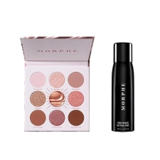 MORPHE ROSE TO FAME EYESHADOW PALETTE CONTINUOUS SETTING SPRAY METALLIC, PIGMENTED, LONG-LASTING