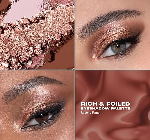 MORPHE ROSE TO FAME EYESHADOW PALETTE CONTINUOUS SETTING SPRAY METALLIC, PIGMENTED, LONG-LASTING