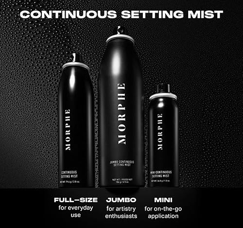 MORPHE JUMBO CONTINUOUS SETTING SPRAY HYDRATING FACE MIST DUO, RADIANT FINISH 6.5OZ EACH