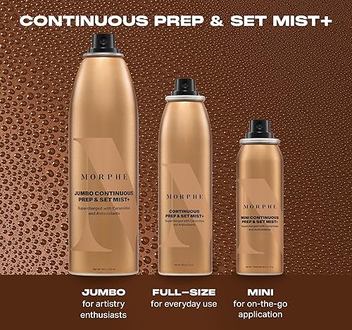 MORPHE JUMBO CONTINUOUS SETTING SPRAY HYDRATING FACE MIST DUO, RADIANT FINISH 6.5OZ EACH