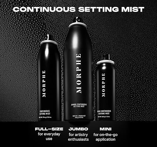 MORPHE CONTINUOUS SETTING MIST 3-PACK, 2.8 FL OZ MICRO-FINE SPRAY FOR LONG-LASTING MAKEUP