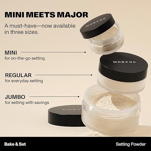 MORPHE JUMBO MINI TRANSLUCENT SETTING POWDER DUO LIGHTWEIGHT, TALC-FREE, SHINE CONTROL
