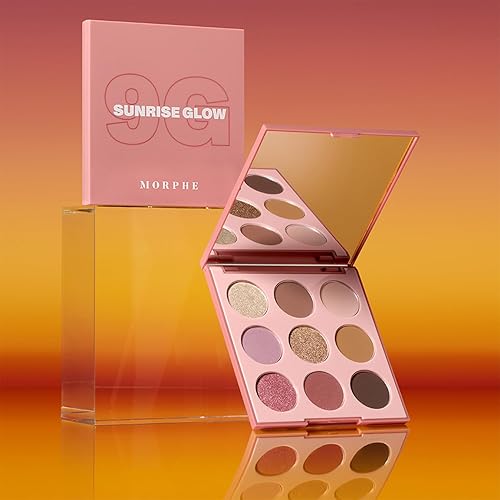 MORPHE 9G SUNRISE GLOW PALETTE WARM ROSY NEUTRALS, MATTE SHIMMER, PIGMENTED EYE SHADOW