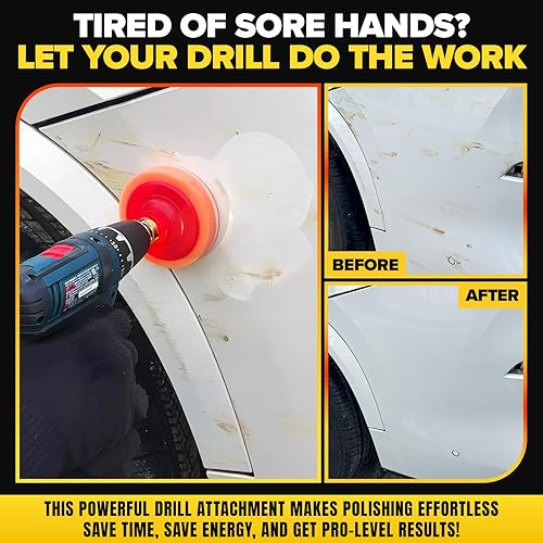 CARFIDANT SCRATCH SWIRL REMOVER KIT CAR PAINT RESTORER WITH POLISHING COMPOUND, PAD DRILL ATTACHMENT