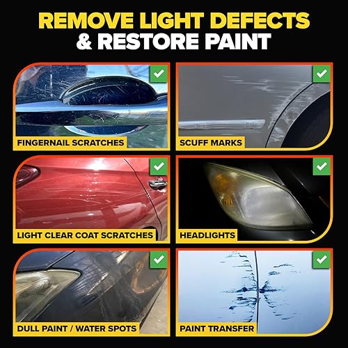 CARFIDANT SCRATCH SWIRL REMOVER KIT CAR PAINT RESTORER WITH POLISHING COMPOUND, PAD DRILL ATTACHMENT