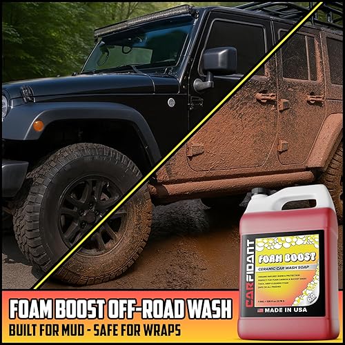 CARFIDANT FOAM BOOST OFF-ROAD ATV WASH SOAP HEAVY DUTY PH-BALANCED CLEANER FOR TRUCKS UTVS, 64OZ