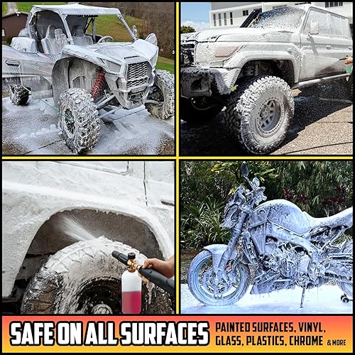 CARFIDANT FOAM BOOST OFF-ROAD ATV WASH SOAP HEAVY DUTY PH-BALANCED CLEANER FOR TRUCKS UTVS, 64OZ