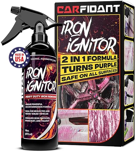 CARFIDANT IRON IGNITOR 16OZ - COLOR-CHANGING IRON REMOVER WHEEL CLEANER FOR BRAKE DUST RUST