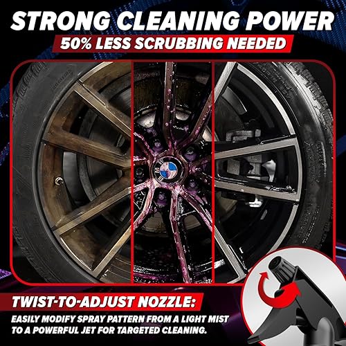 CARFIDANT RIM REACTOR GEL WHEEL CLEANER SPRAY CONCENTRATED, PH NEUTRAL, SAFE FOR ALLOY CHROME GALLON