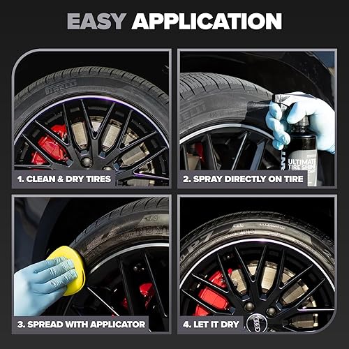 CARFIDANT ULTIMATE TIRE SHINE GALLON - BLACK SATIN, NON-GREASY, LONG-LASTING TIRE DRESSING