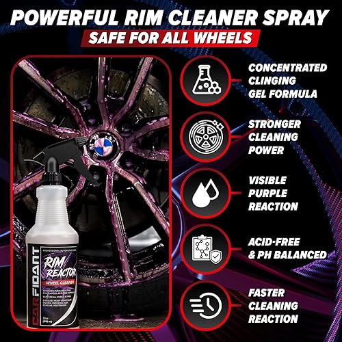 CARFIDANT RIM REACTOR WHEEL CLEANER SPRAY SAFE FOR BMW, MERCEDES AUDI 32 FL OZ