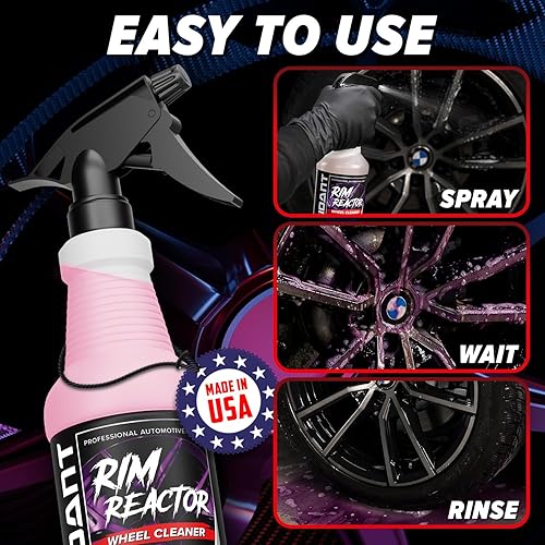 CARFIDANT RIM REACTOR GEL WHEEL CLEANER SPRAY NON-ACID, PH NEUTRAL REMOVES BRAKE DUST GRIME SAFE FOR ALLOY, CH