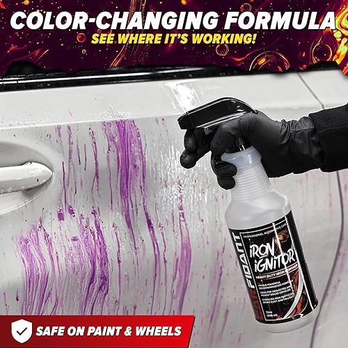 CARFIDANT IRON REMOVER WHEEL CLEANER PURPLE PH NEUTRAL DECON SPRAY FOR BRAKE DUST, RUST 16OZ