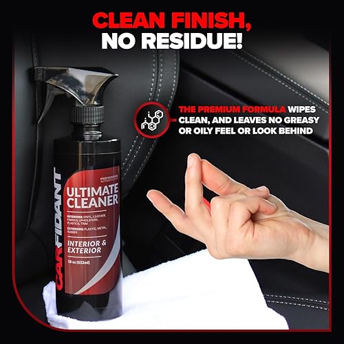 CARFIDANT CAR INTERIOR CLEANER SPRAY 18OZ DEEP CLEAN LEATHER, FABRIC, VINYL PLASTIC SEATS