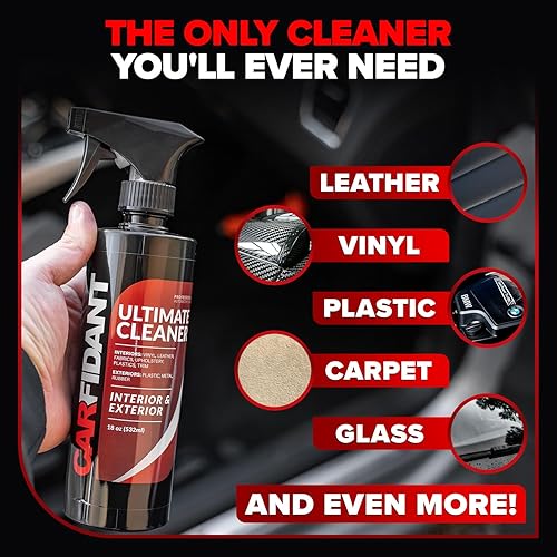 CARFIDANT CAR INTERIOR CLEANER SPRAY 18OZ DEEP CLEAN LEATHER, FABRIC, VINYL PLASTIC SEATS