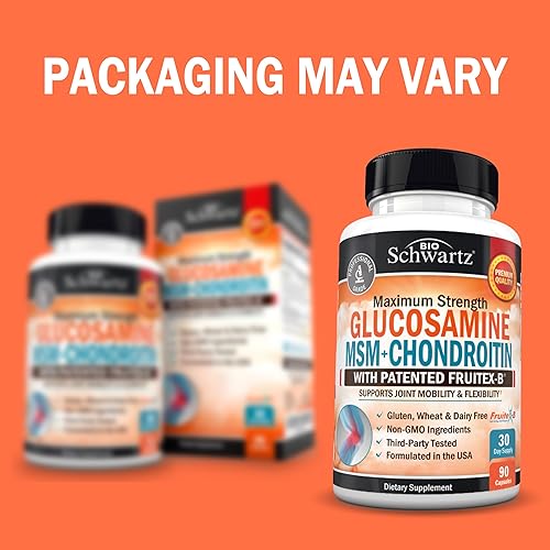 BIOSCHWARTZ GLUCOSAMINE CHONDROITIN MSM JOINT SUPPORT WITH COLLAGEN, TURMERIC, HYALURONIC ACID - 90 CAPS