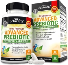 BIOSCHWARTZ ADVANCED PREBIOTICS FOR DIGESTIVE HEALTH FAST-ACTING GUT SUPPORT FOR MEN WOMEN, 1 MONTH