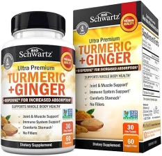 BIOSCHWARTZ TURMERIC CURCUMIN 95 WITH GINGER BIOPERINE JOINT SUPPORT SUPPLEMENT, GLUTEN-FREE, 60 CAPS