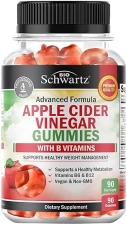 BIOSCHWARTZ APPLE CIDER VINEGAR GUMMIES WITH THE MOTHER - WEIGHT LOSS, ENERGY, DIGESTION IMMUNITY - 90 CT