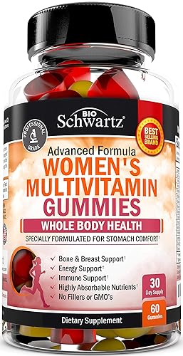 BIOSCHWARTZ WOMENS MULTIVITAMIN GUMMIES WITH VITAMINS A, C, B6, B12, D E FOR IMMUNITY ENERGY, 60 CT