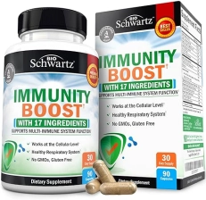 BIOSCHWARTZ IMMUNE SUPPORT CAPSULES WITH VITAMIN C, ZINC, ELDERBERRY GINGER 90 COUNT