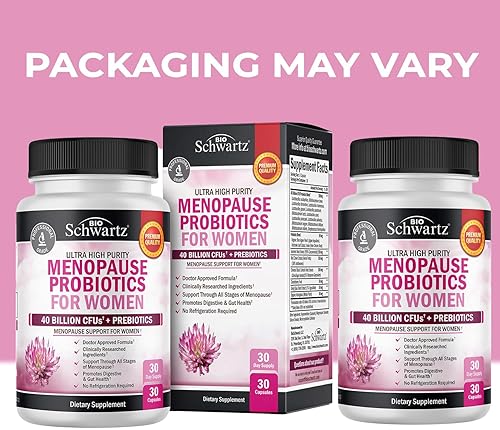 BIOSCHWARTZ MENOPAUSE PROBIOTICS FOR WOMEN 40B CFU - SUPPORT HOT FLASHES, MOOD, BALANCE - 30 CAPS