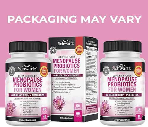 BIOSCHWARTZ MENOPAUSE PROBIOTICS FOR WOMEN 40 BILLION CFU SUPPORT HOT FLASHES, MOOD, BALANCE 60 CAPS