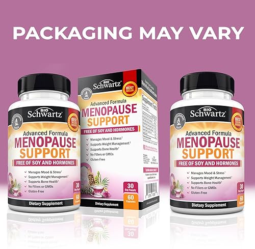 BIOSCHWARTZ MENOPAUSE SUPPORT SUPPLEMENT FOR WOMEN WITH MILK THISTLE, CHASTEBERRY HERBAL BLEND 60 VEG CAPSULES