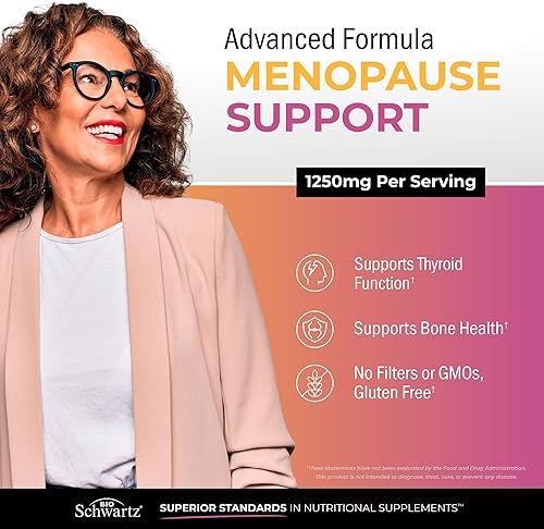 BIOSCHWARTZ MENOPAUSE SUPPORT SUPPLEMENT FOR WOMEN WITH MILK THISTLE, CHASTEBERRY HERBAL BLEND 60 VEG CAPSULES