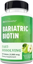 BIOSCHWARTZ BARIATRIC BIOTIN 5500MCG CHEWABLE TABLETS, SUGAR-FREE GREEN APPLE, 90 SERVINGS